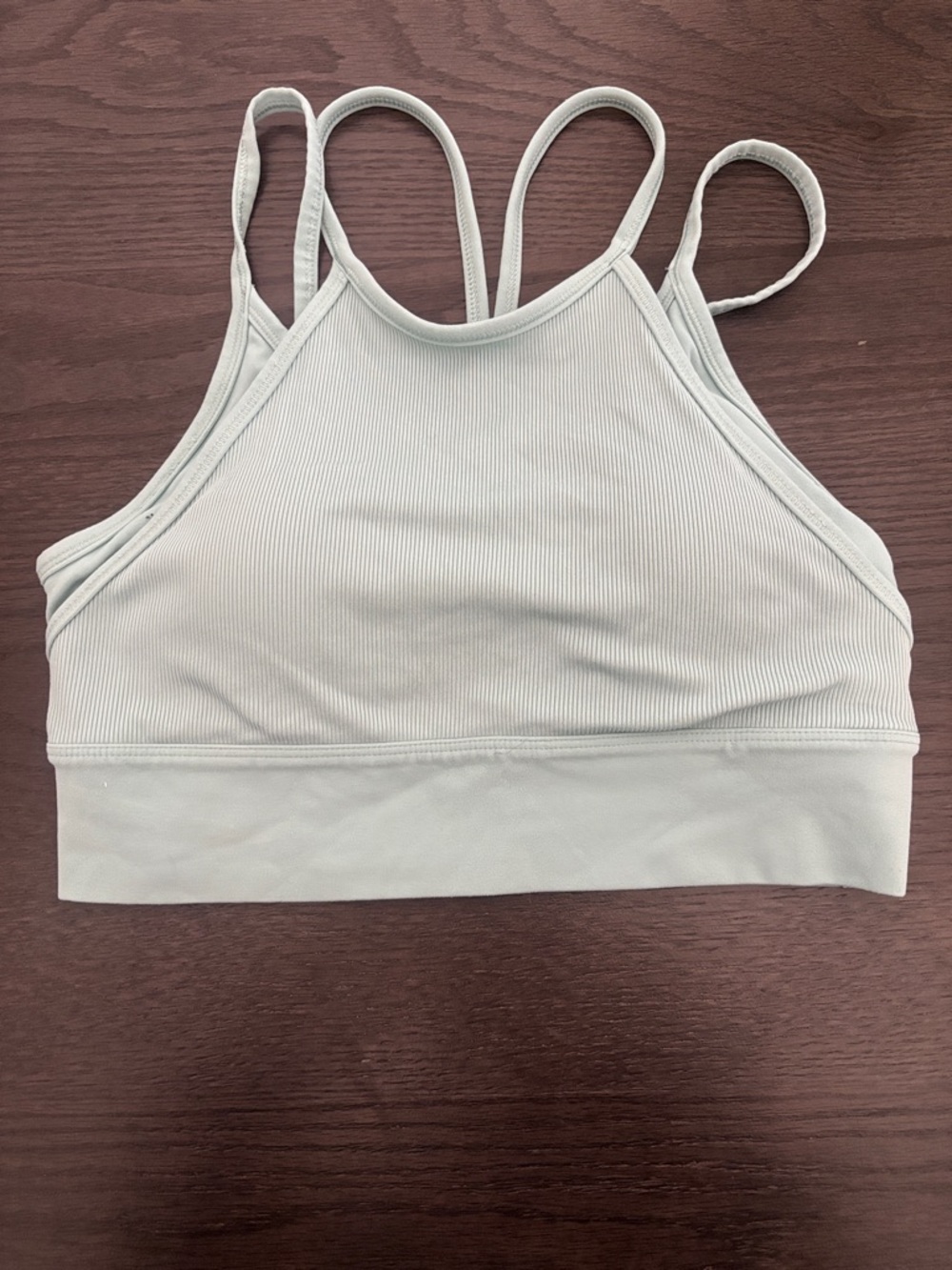 Nike Light Sage Ribbed High-Neck Sports Bra
